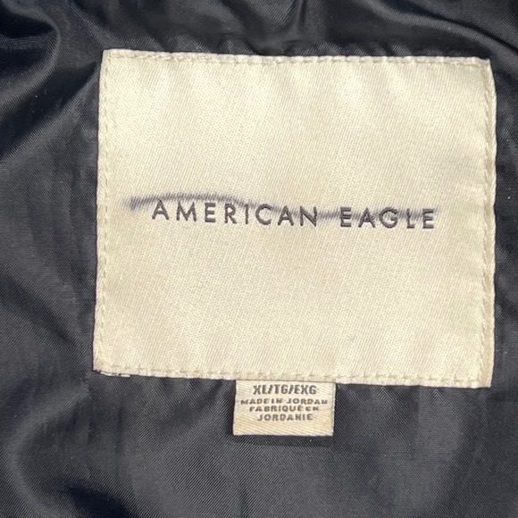 American Eagle Plaid Flannel Shirt Jacket Women's XL Blue Beige Button Up Casual - Picture 2 of 6